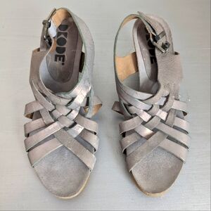 DKODE Women's Strappy Block Heel Sandals - Gray SZ 39 eur
